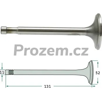 Ventil Ventil sací pro historický traktor Steyr typ T 80, T 84, T 86, T 180, T 182, T 185, T 280