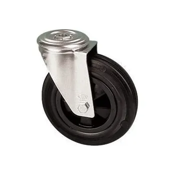 Pojezdové kolečko PNB 080/QR Otočné kolo s černou obručí s otvorem