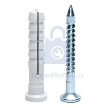 Hmoždinka Hmoždinka natloukací, plochý lem, ZN vrut 6 x 40 - hobby balení, balení 1 ks