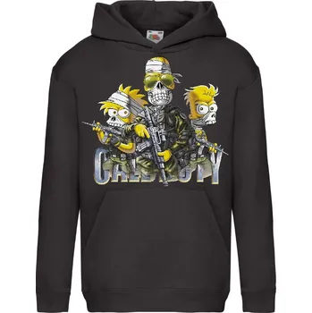 Chlapecká mikina dětská levná mikina, kapuce, Simpsoni, Call of Duty Barva: Black -černá, velikost: 164