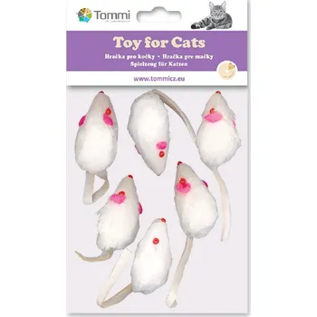 Hračka pro kočku Myška malá bílá, 6x 5cm