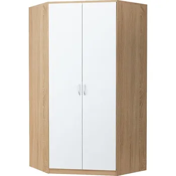 Šatní skříň Rohová šatní skříň ALEX dub sonoma/bílá