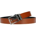 Oboustranný kožený pánsky opasek Bugatti Dreck - černá / koňak