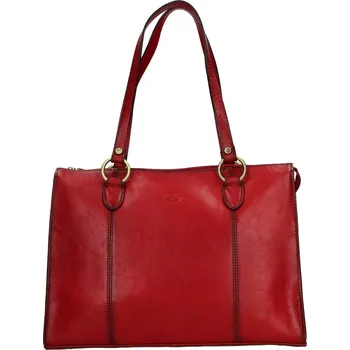Kabelka Elegantní dámská kožená kabelka Katana Jarusk - tmavě červená