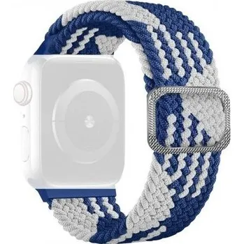 Řemínek na hodinky Řemínek s copánkovým vzorem pro Apple Watch 42mm / 41mm / 40mm / 38mm - modrobílý