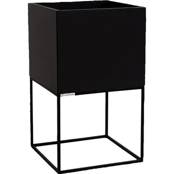 Květináč Nordic Design Černý květináč Almus I. 35 x 35 cm s podnoží