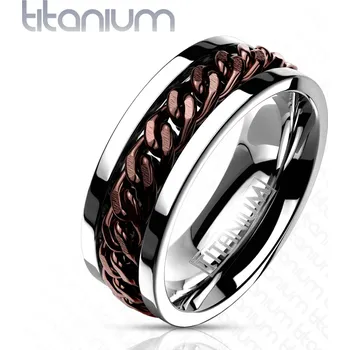 Prsten Pánský titanový prsten s řetězem