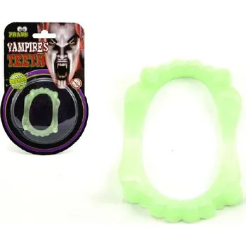 Karnevalový doplněk Teddies Svítící upíří zuby 5 cm