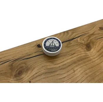 Nábytkové kování In-Design Nábytková knopka Nero bílá, motiv loďka V62