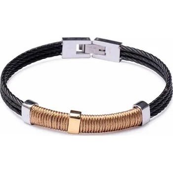 Drahý kámen Náramek z nerezové oceli Watch Band černozlatý obvod cca 20 cm