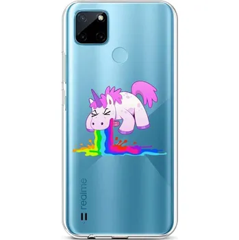 Pouzdro na mobilní telefon Kryt Realme C21Y silikon Rainbow Splash (obal neboli pouzdro na Realme C21Y)