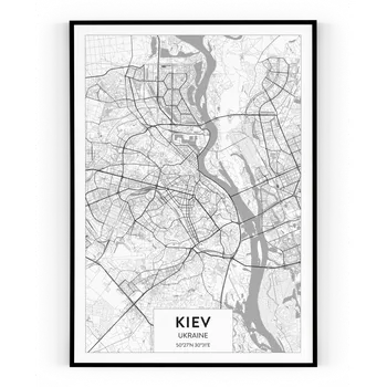 Plakát Plakát / Obraz Mapa Kiev Pololesklý saténový papír A4 - 21 x 29,7 cm