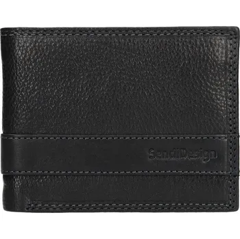 Peněženka Panská kožená slim peněženka SendiDesign Rafael - černá