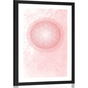 Plakát Dovido Plakát s paspartou Mandala v jemných tónech