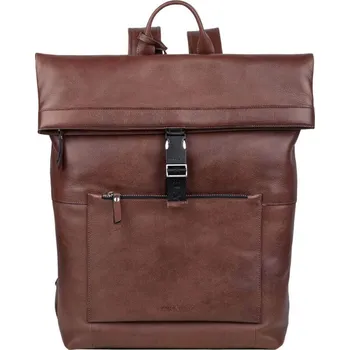 Městský batoh Trendy kožený batoh Burkely Rolltop - hnědá