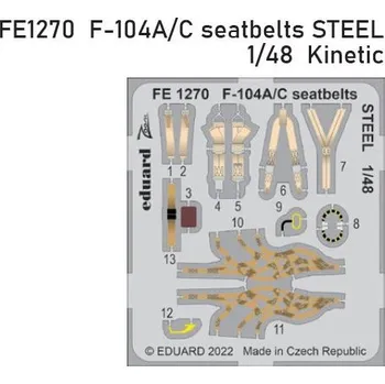 Plastikový model Eduard 1/48 F-104A/C seatbelts STEEL (KINETIC)
