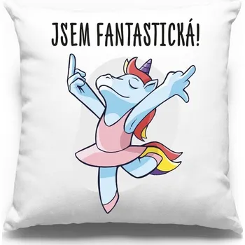 Dekorativní polštářek Vtipný polštář Jsem fantastická!, Barva Bílá, Velikost 40×40 cm, Canvas Polštářek Bezvatriko.cz 1036 - DTF/DTG