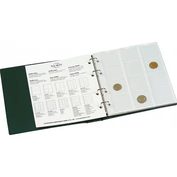 Obal pro sběratelský předmět LEUCHTTURM Zásobník na mince NUMIS s kazetou a s 5 listy Barva: Zelená