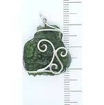 Přírodní vltavín ve stříbře , stříbrný přívěsek, 5,02 g