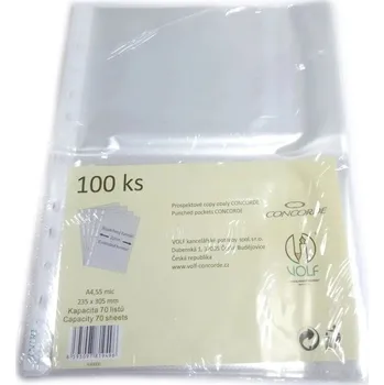 Concorde Obal prospektový závěsný Euro A4 55 mic 100 ks