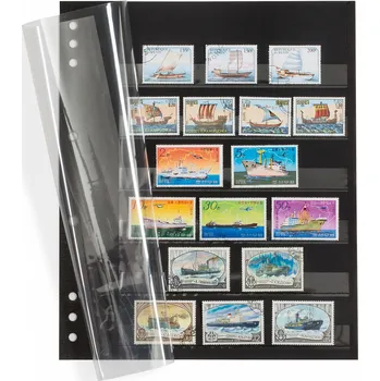 Poštovní známka LEUCHTTURM Albové listy OMEGA na poštovní známky, černé Typ: 6 pásků (průhledný list)