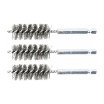 ocelový kartáč 18mm na čištění trubek stopka do vrtačky, dekarbonizačn