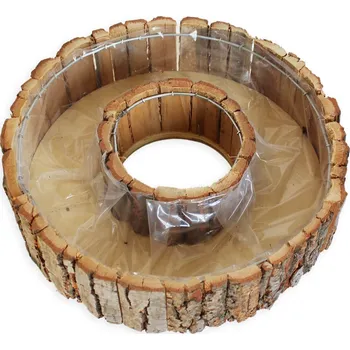 Zahradní dekorace Kruh obal dřevo 40cm natural (541731)