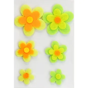 Velikonoční dekorace Jarní motivy z flísu, kytičky, 5 ks