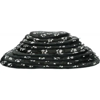 Pelíšek pro psa Oválný polštář JIMMY, 115 x 72 cm, černý s tlapkami