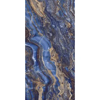 Dlažba Dlažba imitace mramoru Tiger Azul 100x200 cm rektifikovaná