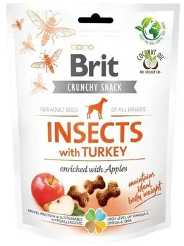 Pamlsek pro psa Brit Care Crunchy Snack Insects with Turkey with Apples 200 g
