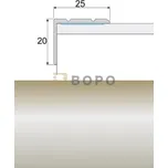 Schodová lišta Profilteam E07 Inox samolepicí 25 x 20 mm 270 cm
