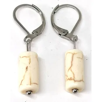 Náušnice Naušnice magnezit - křepelčí kámen (s chirurgickou ocelí)