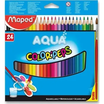 Pastelka MAPED Trojhranné pastelky Aqua Color'Peps 24ks + štětec