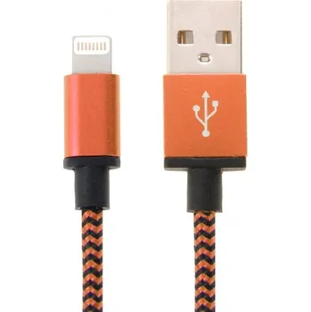 Napájecí kabel EPICO opletený Lightning kabel 1,8m,oranžovo-černá