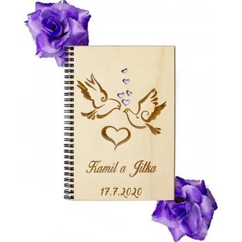 Svatební dekorace Svatební kniha přání holubice - A5 - 20 listů