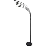Trio Leuchten R41031532 REED - Pětiramenná LED stojací lampa v černé barvě, stmívatelná, 5 x 3,5W, 195cm (Velká stojací lampa do obýváku stmívatelná vypínačem na lampě)