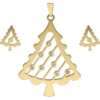 Souprava šperků Doria Set šperků z oceli zlaté STROMKY K288