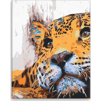 Malování podle čísel - Odpočívající jaguár - 40x50 cm, bez dřevěného rámu - CZ výroba