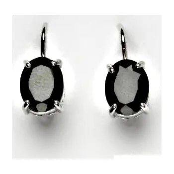 Náušnice Stříbrné náušnice, přírodní černý spinel (pleonast), NK 1244