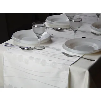 ubrus HEDVA ČESKÝ BROKÁT Ubrus Odaska luční kvítí bílá Rozměr ubrusu: standard 120x140