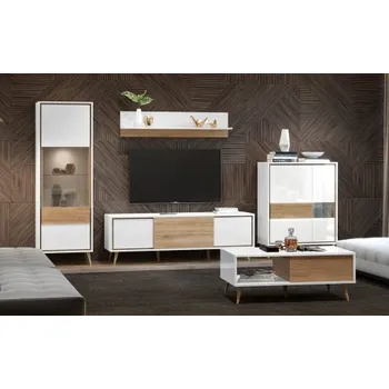 Obývací stěna Obývací pokoj Stephano - bílá/ořech pacific