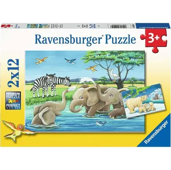 RAVENSBURGER Puzzle Mláďata zvířat 2x12 dílků