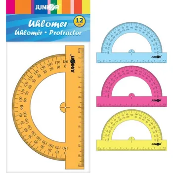 pravítka Úhloměr 12 cm barevný - průhledný