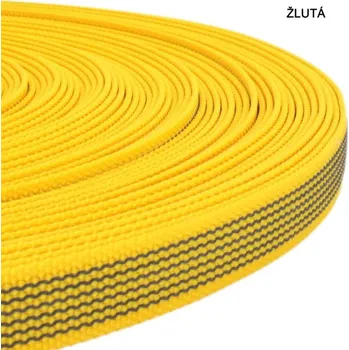 Vodítko pro psa RAK-Brno Stopovačka pogumovaná - žlutá Délka: 50 m, Ucho: Ano, Šířka: 20 mm