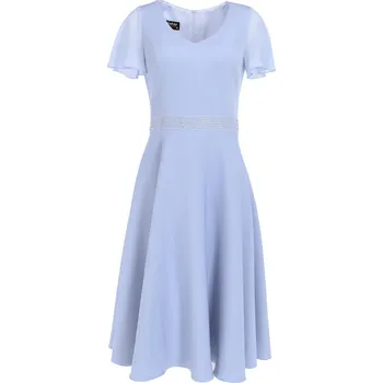 Dámské šaty Šaty společenské sperličkami v pase Bakap barva: šedá, velikost: 46