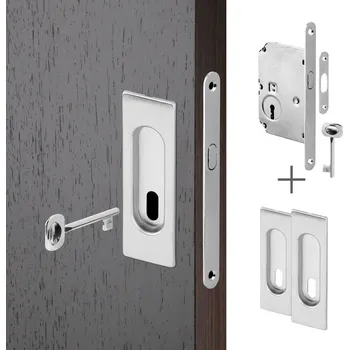 Dveřní kování AC-T Servis ACT set pro posuvné dveře BB HRANATÝ (chrom mat.)