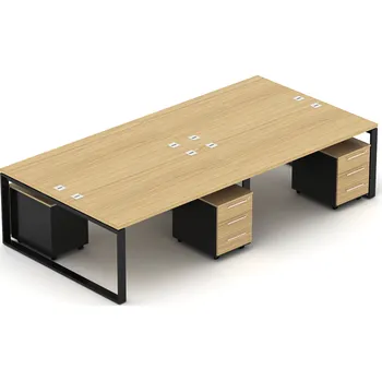 Kancelářská sestava NABYTEK-DESIGNOVY.CZ - DEBZ35O - Kancelářská sestava EPIC Z35 O, volitelná délka stolu 240/280/320/360cm, dub/černá