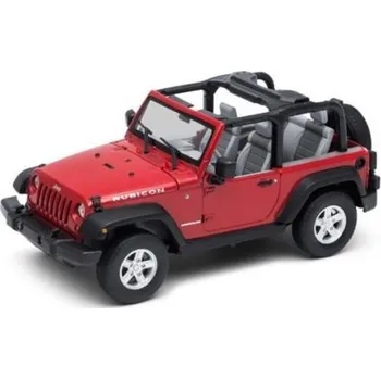 autíčko Welly Jeep Wrangler Rubicon Convertible Červený 1:34/39