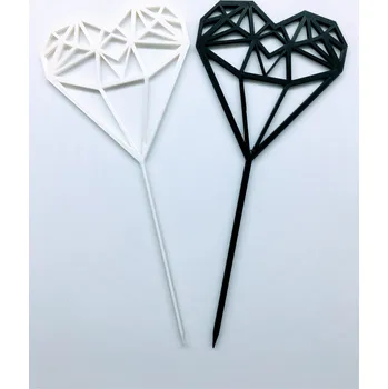 Dortová svíčka Zápich - Srdce / Diamant / drahokam